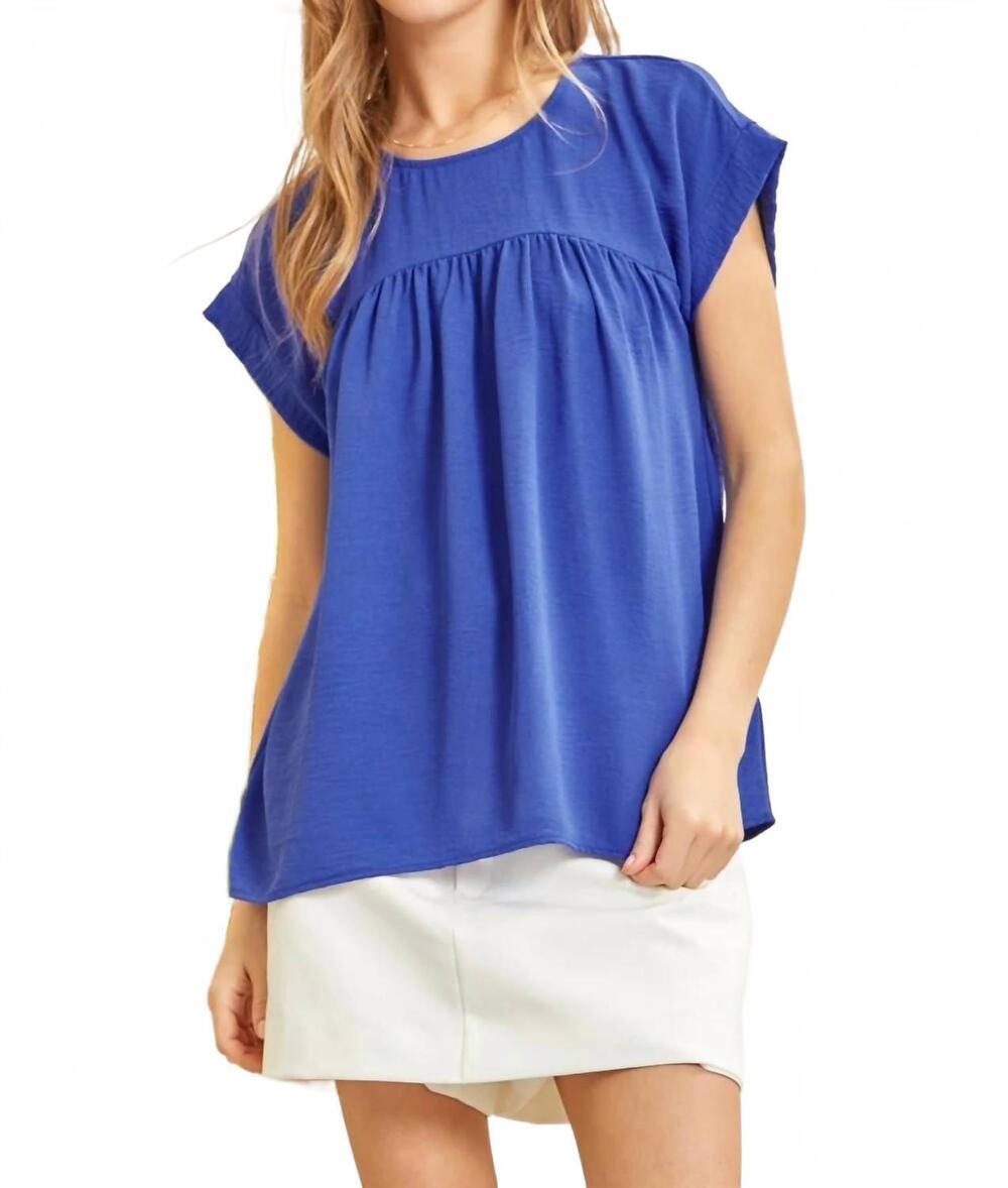 NEW ANDREE BY UNIT jaymie babydoll top in royal blue